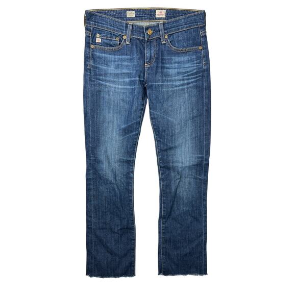 AG Adriano Goldschmied Tomboy Relaxed Straight Leg Low Rise Jeans Frayed Hem 25 - Picture 1 of 7